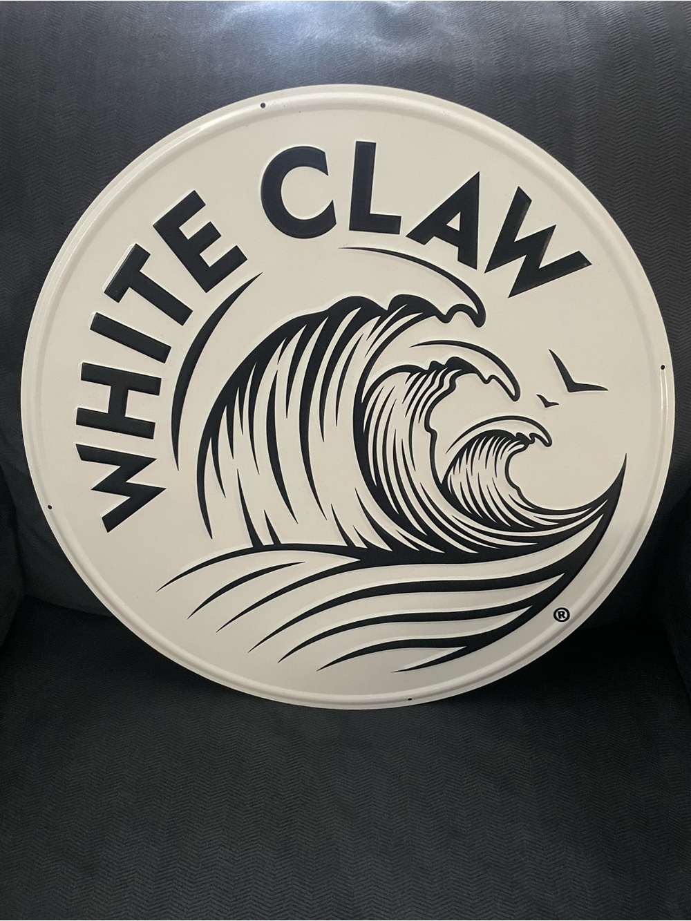 White Claw Hard Seltzer Round Metal Sign Wall Art